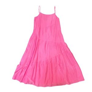 Velvet by Graham & Spencer Billie Dress Pink Tiered Midi Dress Size Small